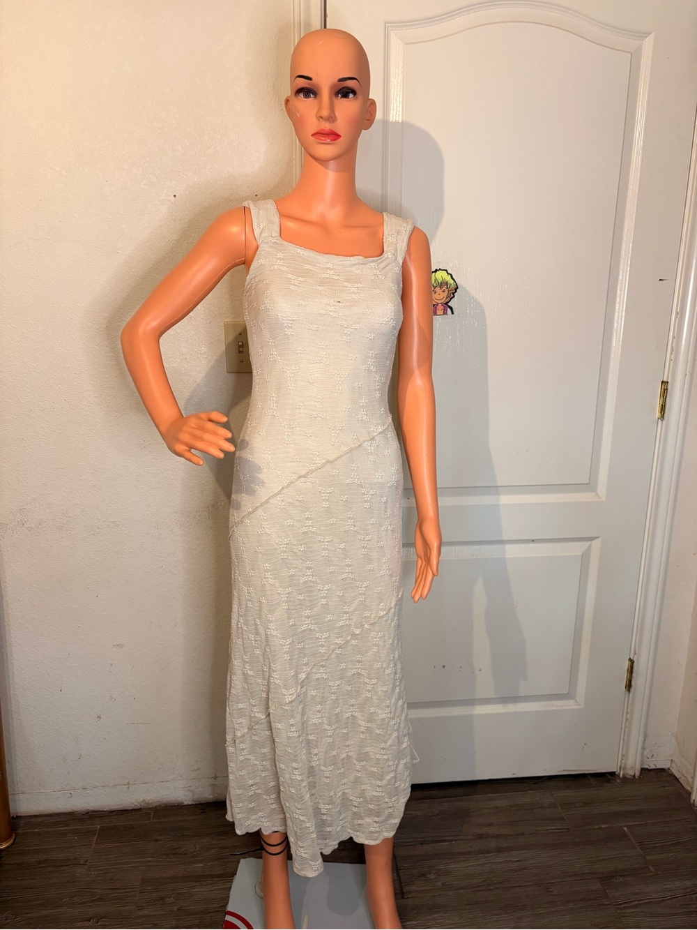 See You Monday White Textured Sleeveless Maxi Dress